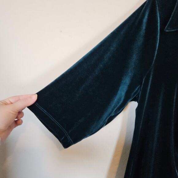 Calvin Klein Green Velvet Dress Waist Knot Plus Size 20W Holiday Party Office - Picture 5 of 10